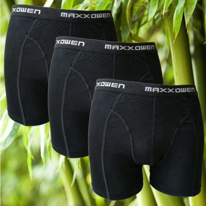 Maxx Owen Bamboo Heren boxershorts 3-pack maat M Zwart