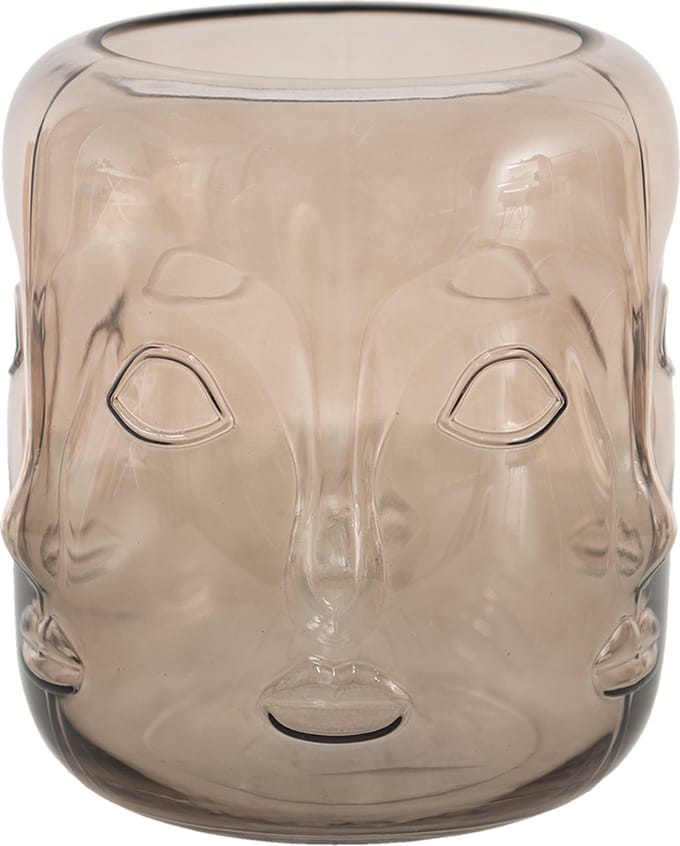 Clayre & Eef Vaas Ø 18x21 cm Bruin Glas