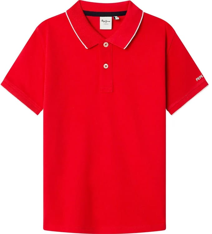 Pepe Jeans Hayden Korte Mouw Poloshirt Rood 12 Years Jongen