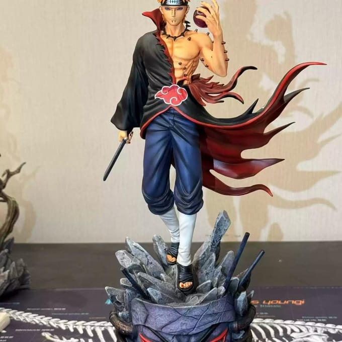 Figurine d'anime de 23 cm/9 pouces, marionnette Pain de Naruto, statue figurine en PVC, accessoire de jouet tendance, collection périphérique, modèle, cadeau beige