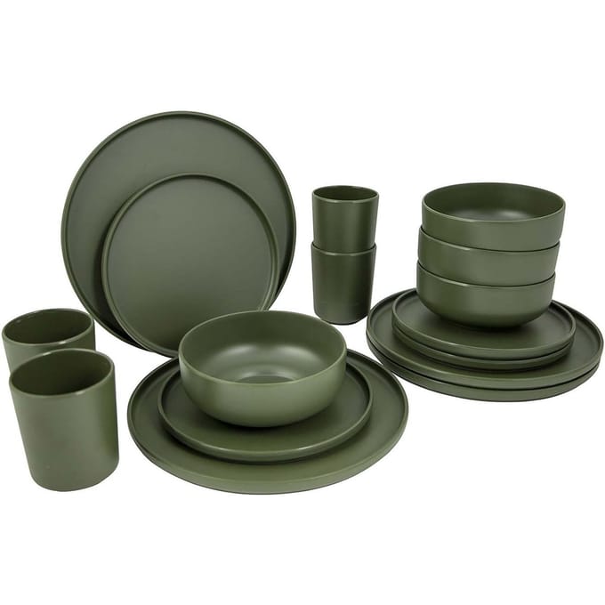 Bo-Camp - Industrial - Servies - Patom - 16 Stuks - Groen