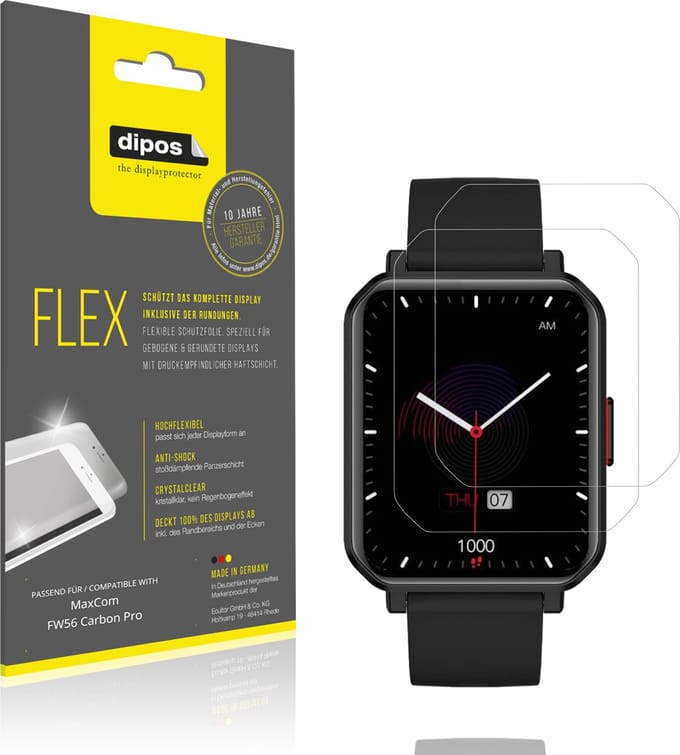 dipos – 2x Beschermfolie geschikt voor MaxCom FW56 Carbon Pro | 3D Full Cover Screenprotector | 100% Passend