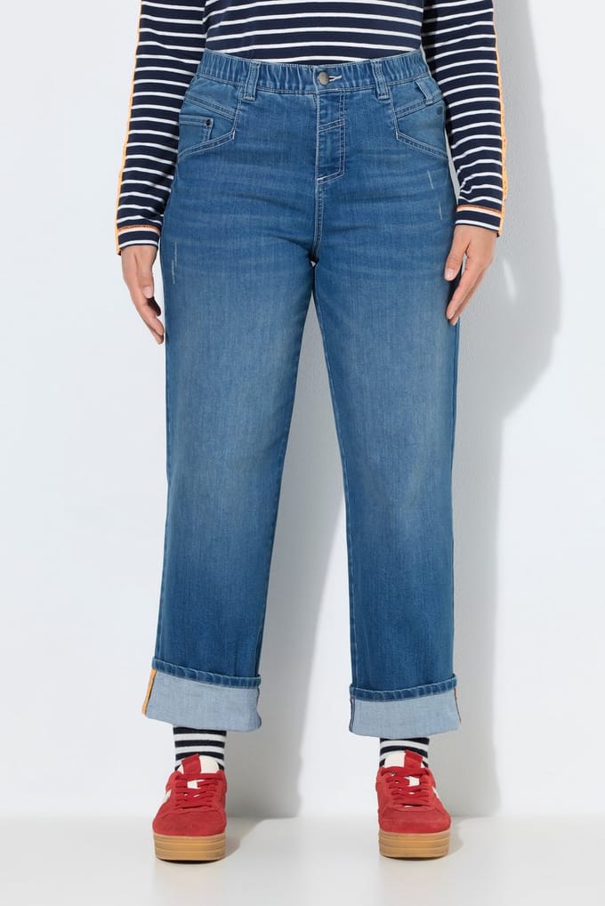 Laurasøn - Dames - Jeans wijde pijpen - Blauw denim - Maat 46