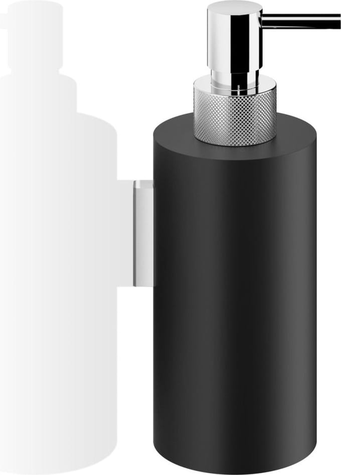 Zeepdispenser wandmodel - CLUB WSP 3, mat zwart/chroom.