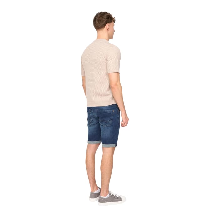 Duck and Cover Heren Mataso Gebreide T-Shirt (Stone)
