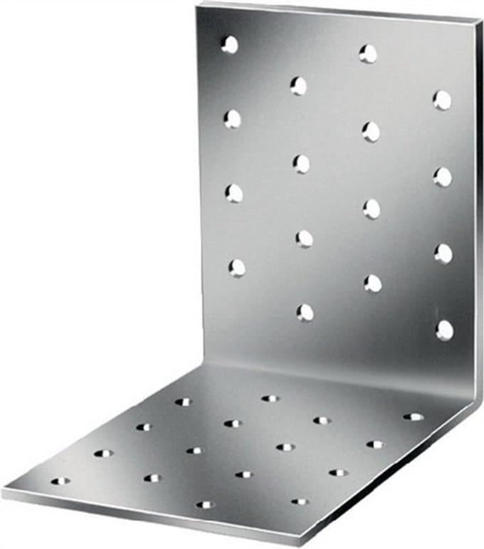 Geperforeerde hoekplaat ETA-09/0312, pootlengte 80x80mm, breedte 80mm, 50 stuks.