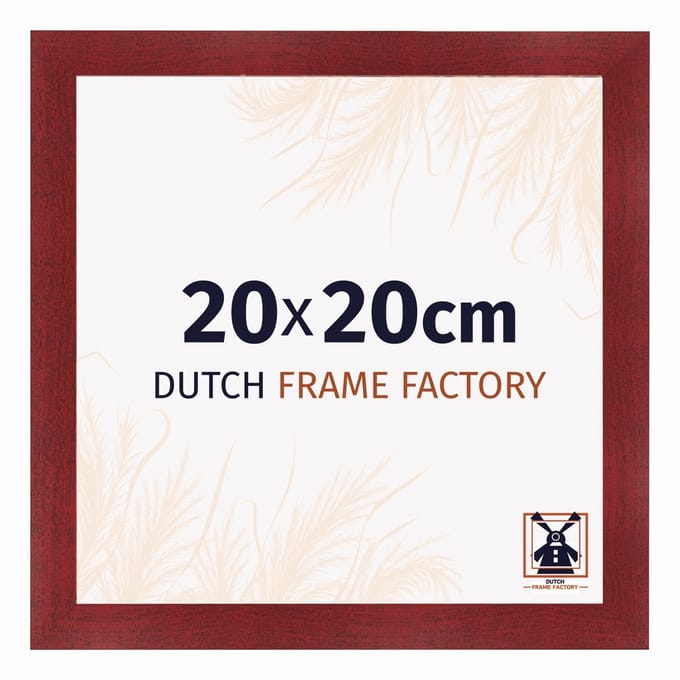 Fotolijst 20x20 cm - MDF - Wijnrood Geveegd - Praag