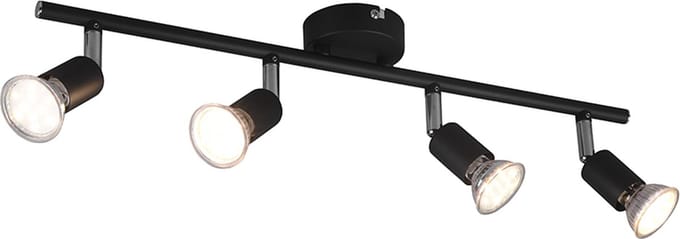 REALITY PARIS - Spot - Zwart mat - excl. 4x GU10 3 W - Plafondbevestiging