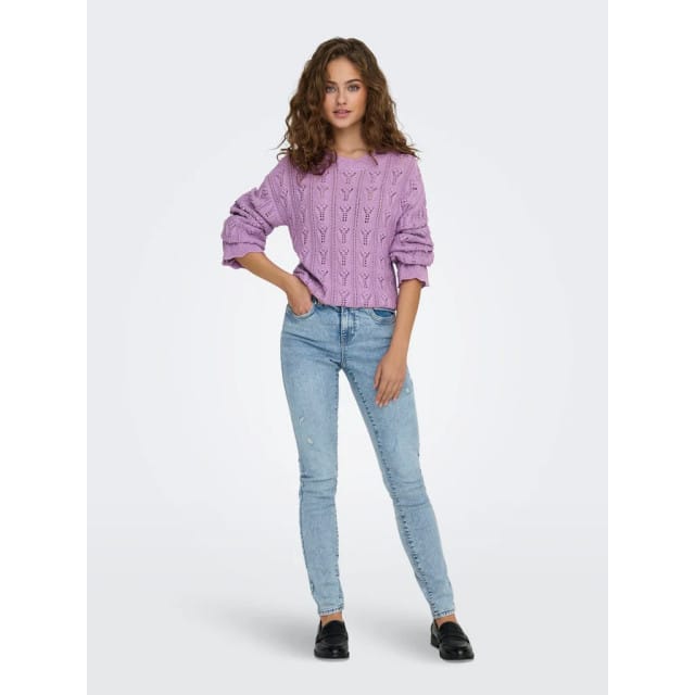 Jacqueline de Yong Trui Jdymarie L/s O-neck Dot Pullover Kn 15343843 Sheer Lilac Dames Maat - M