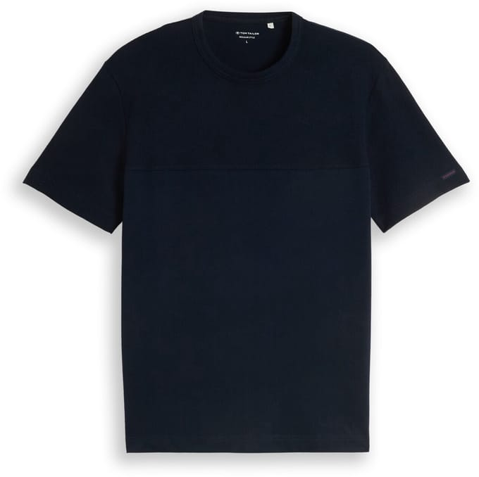 Tom Tailor - T-shirt van katoen - Maat S - sky captain blue