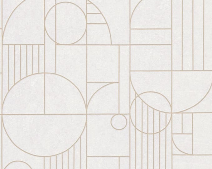 ART DECO TEGEL BEHANG | Gemarmerd Design - wit goud licht grijs - A.S. Création My Home My Spa