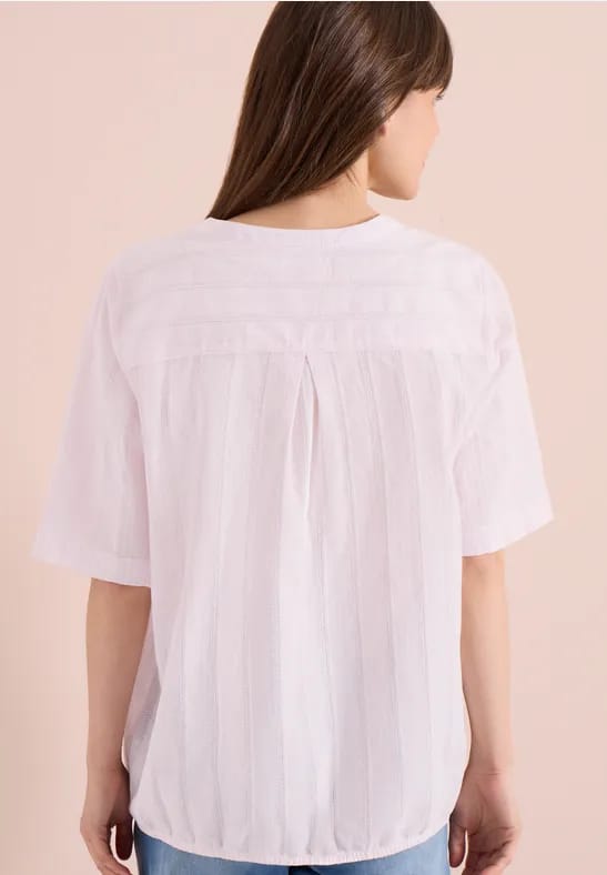 Blouse met gespleten hals en strepen