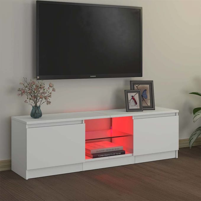 vidaXL - Tv-meubel - met - LED-verlichting - 120x30x36 - cm - wit