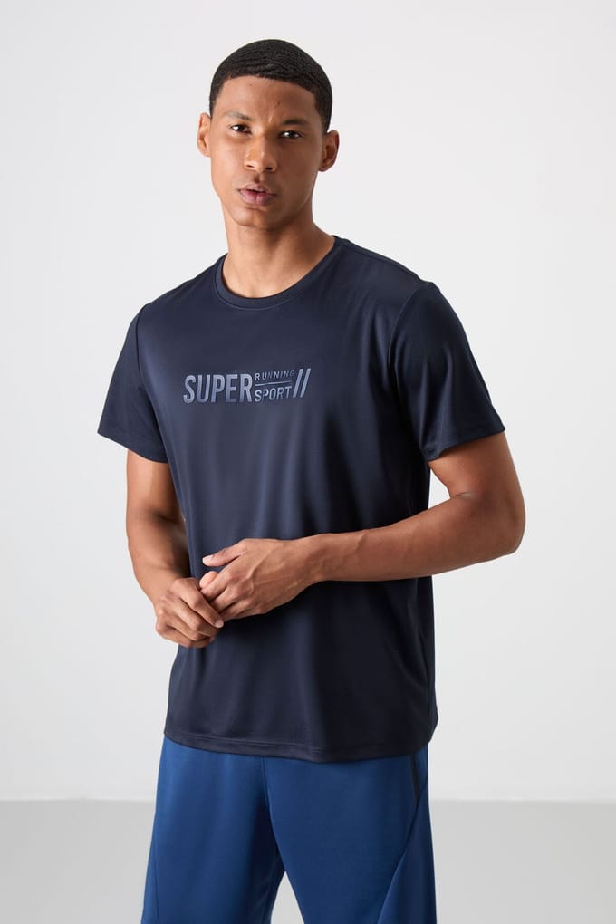 Heren T-shirt met bedrukt ronde hals