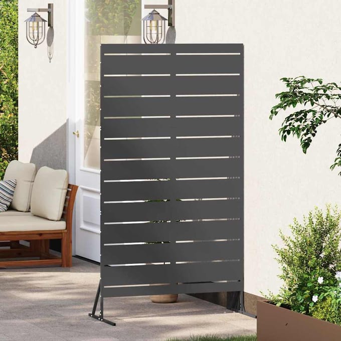vidaXL - Privacyscherm - 100 - x - 50 - x - 180 - cm - Staal - Zwart