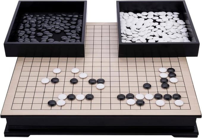 Go Spel - Strategie Spel - Logisch Denken - Luxe Houten Goban - XL Formaat - Zwart