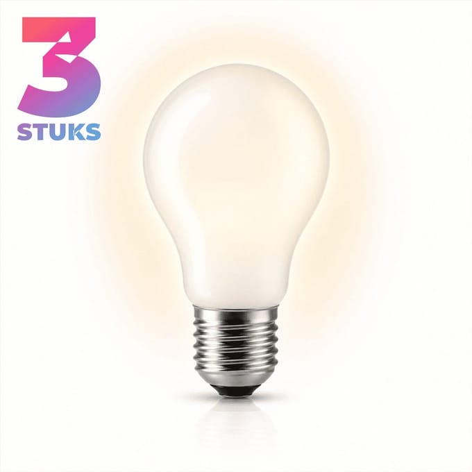 3x Peertje Gloeilamp E27 - 100W - Warm Wit Licht (2700K) - 1050 lm - 1 jaar - Dimbaar