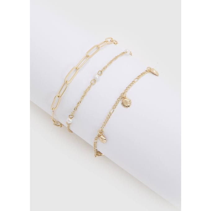 boohoo Dames Armbandenset Met Bedeltjes 3 Stuks | Goud