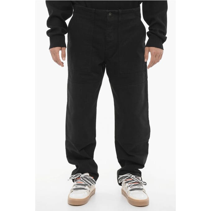Donker gewassen wijde jeans 22 cm in zwart