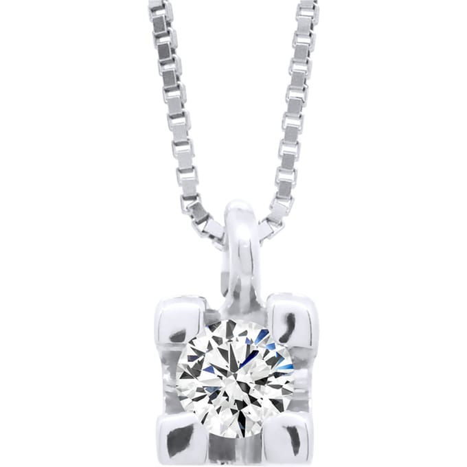 Ketting Diamond Solitaire 0,10 Cts White Gold