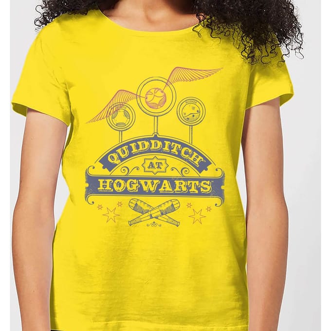 Harry Potter Quidditch at Hogwarts Dames T-shirt - Geel - L