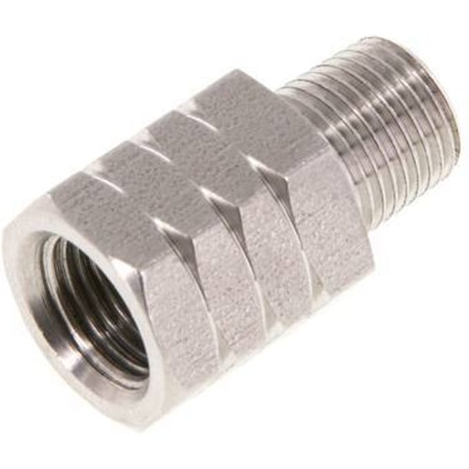 R 1/8'' x 1/8'' NPT M/F RVS Verloopring 40 Bar - Hydrauliek