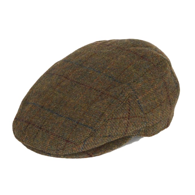 Barbour - Cairn Flat Cap Ol34 Olive Blue Red MHA0706