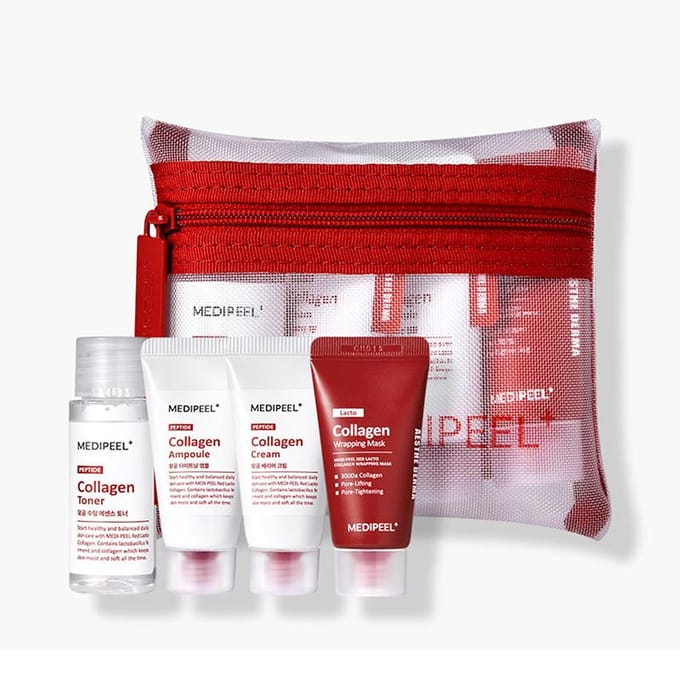 Kit d'essai Soin de la peau MEDI-PEEL Red Lacto Collagen (Ensemble de 4 pièces)