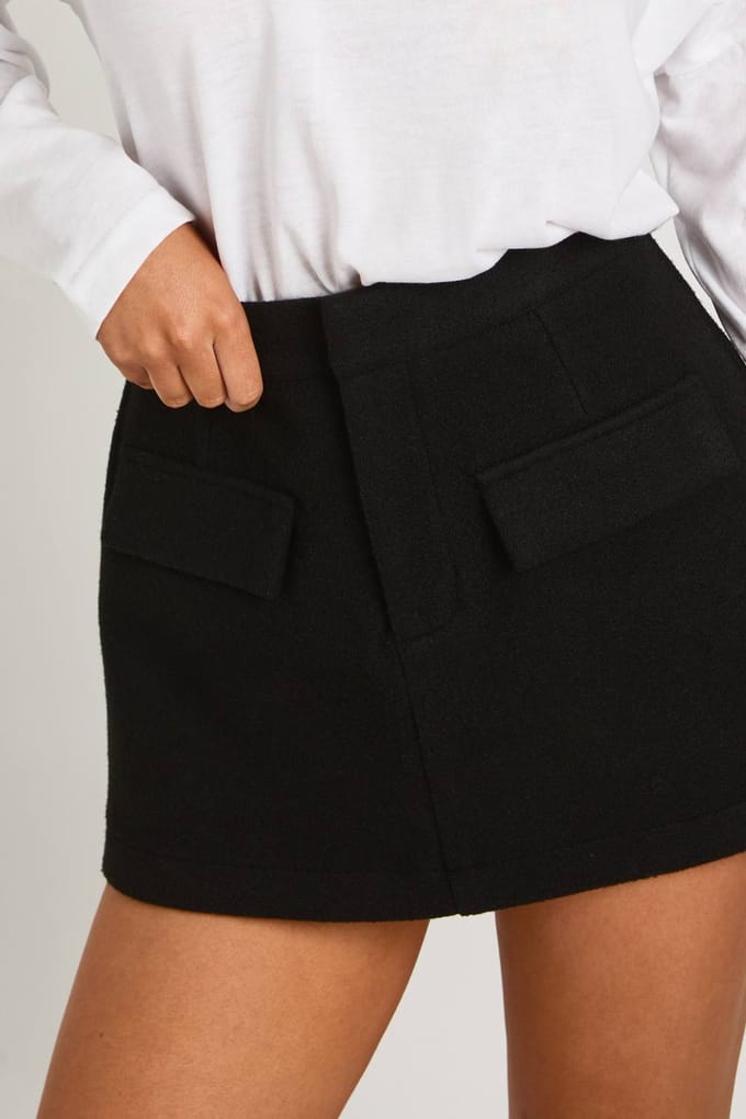 boohoo Dames Wollen minirok | Zwart | Maat: 36