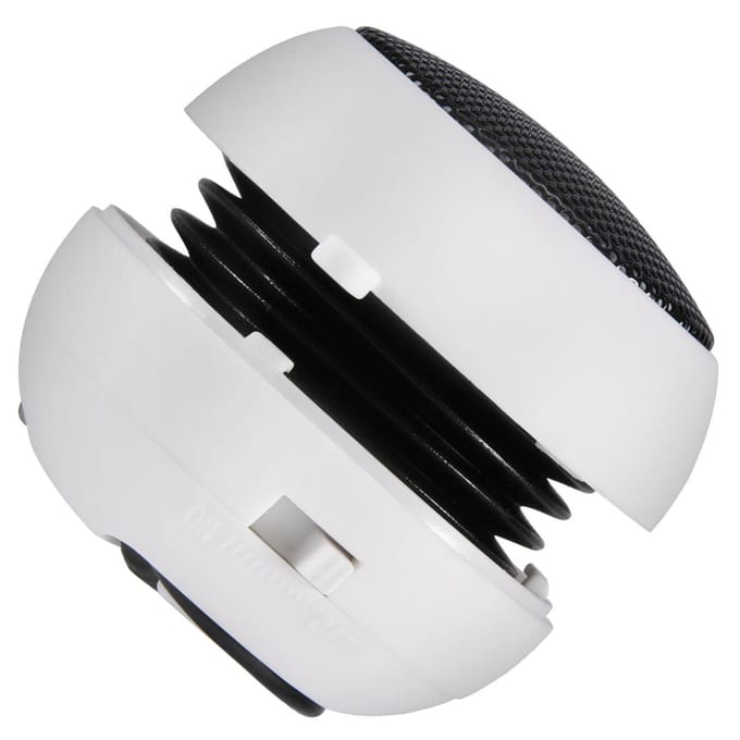 Mini haut-parleur portable de voyage 3,5 mm avec batterie intégrée pour téléphone portable, MP3, PC, blanc noir