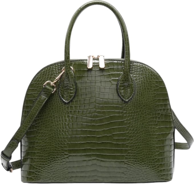 Kassandra & Co - handtas - croco - groen