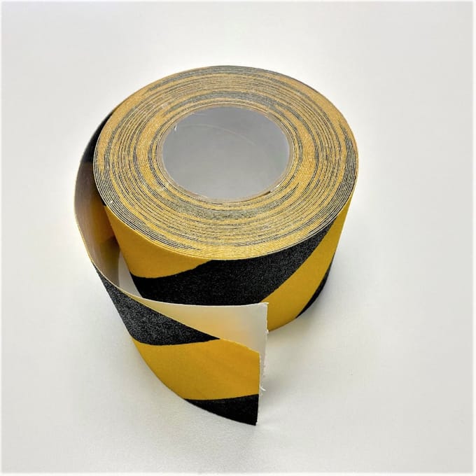 Antislip tape voor trappen zelfklevend 100mm breed - Zwart/geel - Rol 18,3 meter
