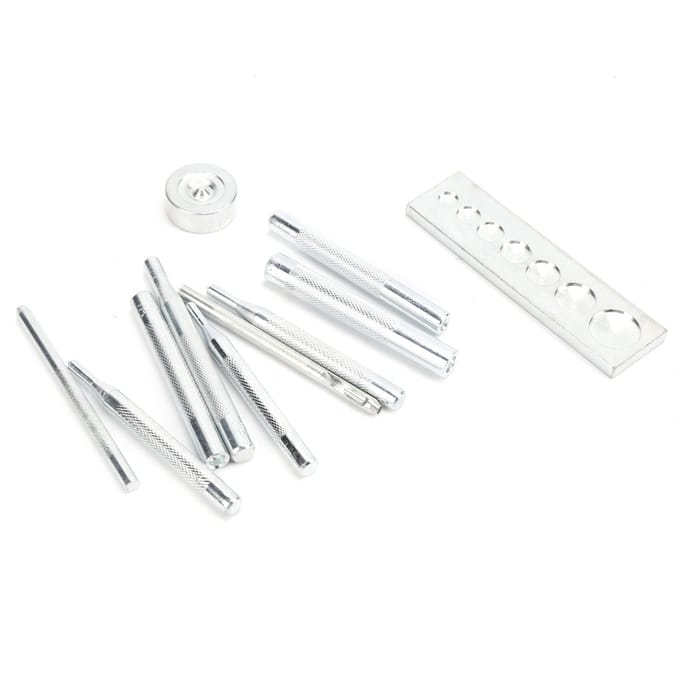 Drukknoop Installatiegereedschap Handpers Matrijs Ponsmachine Set DIY Leerbewerking white