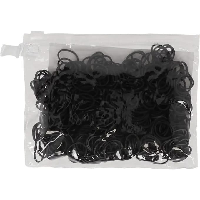Q-essentials Invlechtelastiekjes 50 g - Zwart