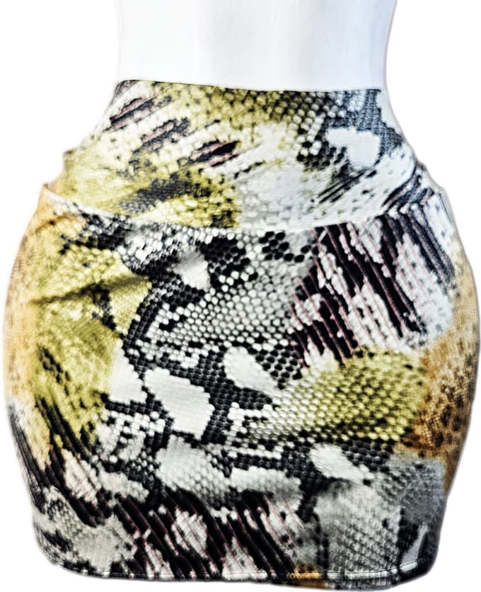 BamBella® - Rok - Maat M/L - Slangen print wetlook