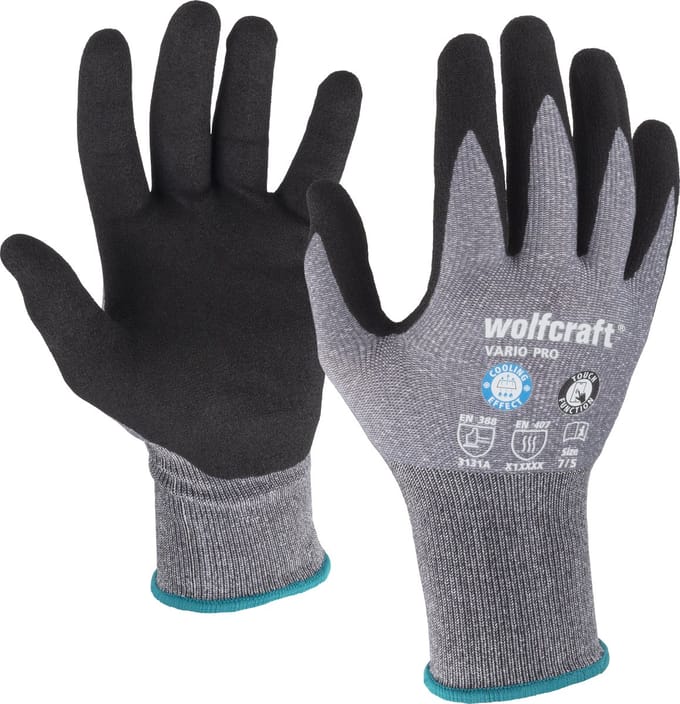 wolfcraft - Werkhandschoenen Maat S - Thermatech - Nitril - Maat 7 - 4981000