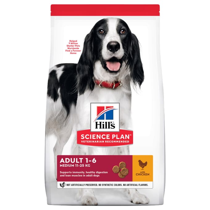 Hill's Science Plan Adult 1-6 Medium met Kip  - 6 kg