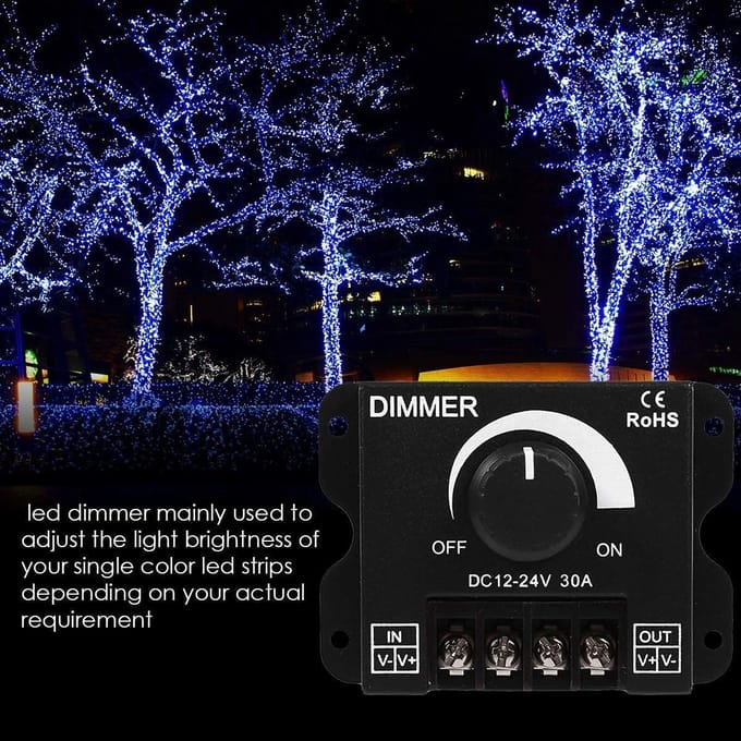 Led Switch Dimmer - DC 12V-24V 30A PWM Dimming Controller - Verstelbare Helderheid Licht Schakelaar Dimmer Controller voor LED Strip Licht