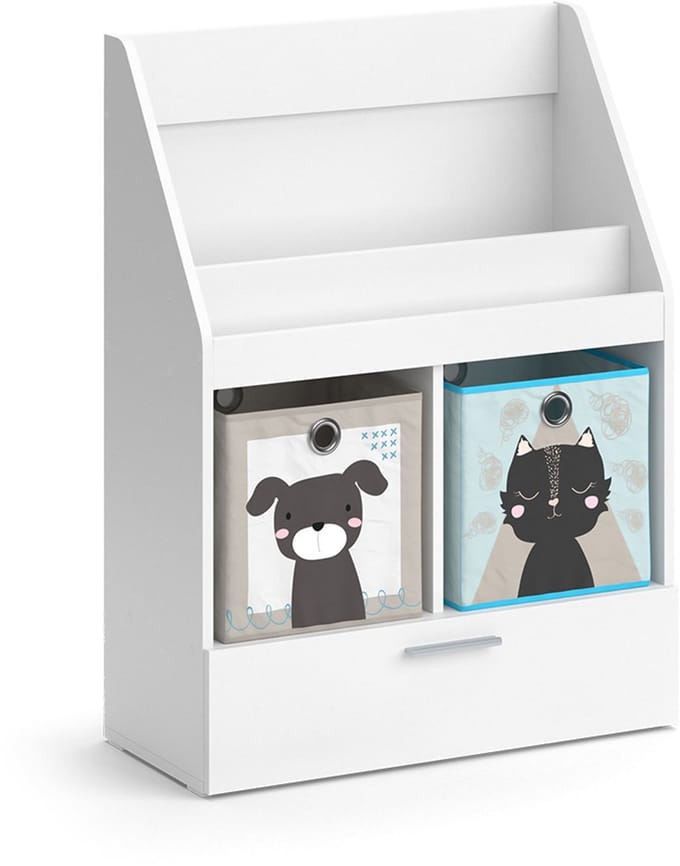 Vicco Luigi Kinderboekenkast – 72 x 96.2 cm met lade en 2 vouwdozen opt.3 Wit