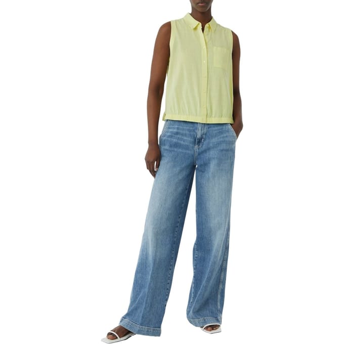 Comma Blouses Lime Size: 34 | Button-Down Shirts Outlet | Dames | Geel