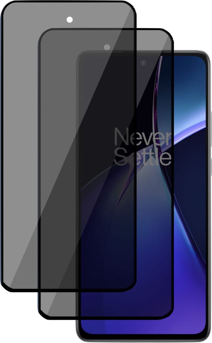 2x Privé Screenprotector geschikt voor OnePlus Nord CE4 Lite Screenprotector - Privacy Beschermglas - Privacy Proteqt+