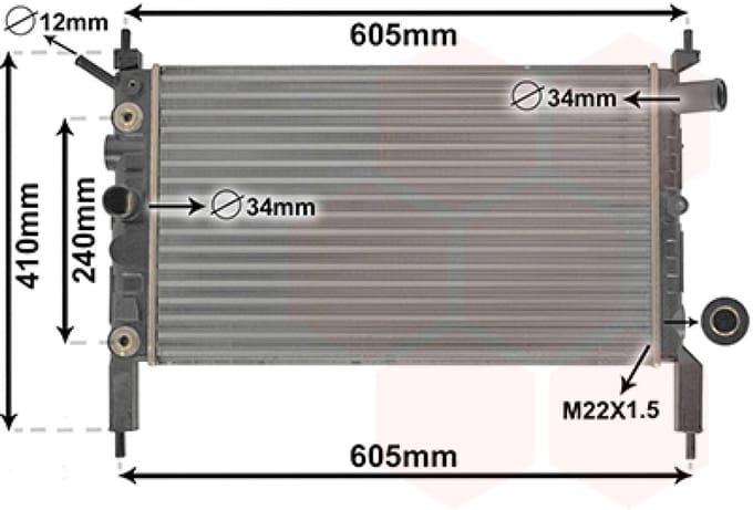 Van Wezel - RADIATOR VOOR OPEL ASTRA F 1991-1998 1300115