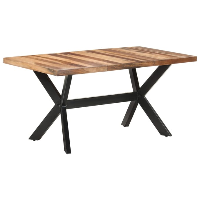 vidaXL - Eettafel - 160x80x75 - cm - massief - hout - met - honingkleurige - afwerking