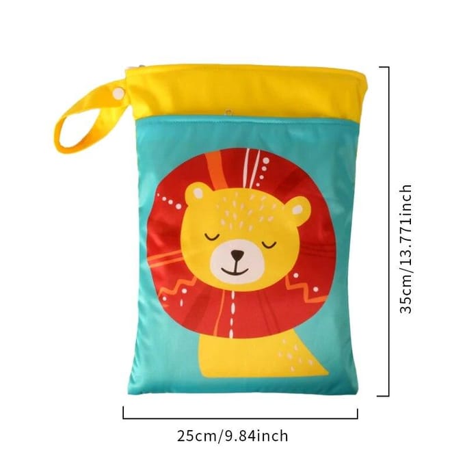 1PC Wasbare Nat Droog Zak Voor Baby Luiers Waterdicht Herbruikbare Luiertas Met Twee Ritsen 25cmx35cm