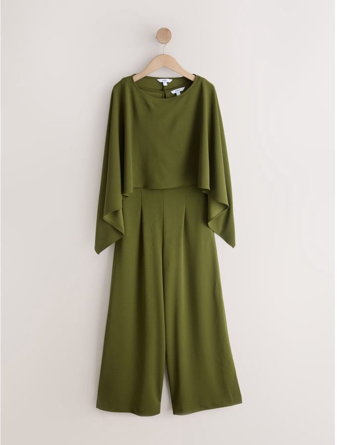 Next - Dames - Jersey jumpsuit met cape - Tall - Groen