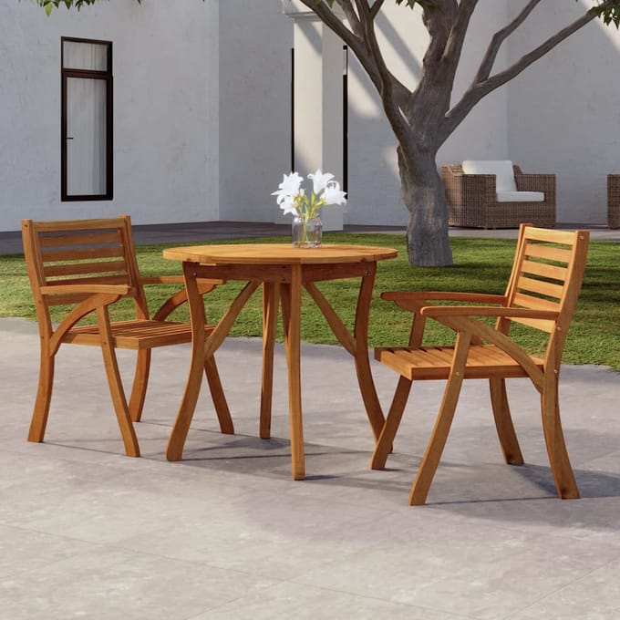 vidaXL - Tuintafel - Ø - 85 - cm - massief - acaciahout
