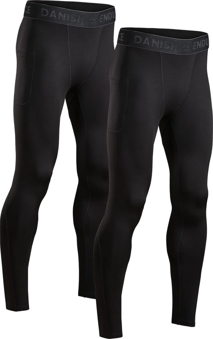 DANISH ENDURANCE Compressiebroeken - Sneldrogende Anti-Schurende Hardloopbroeken - Heren - 2 Paar - M