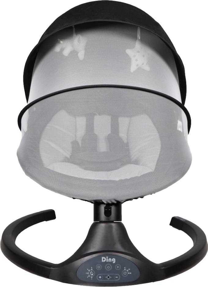 Ding Hugg Swing Babyschommel - Zwart - Draaibare babyswing - Met Muziek en Bluetooth