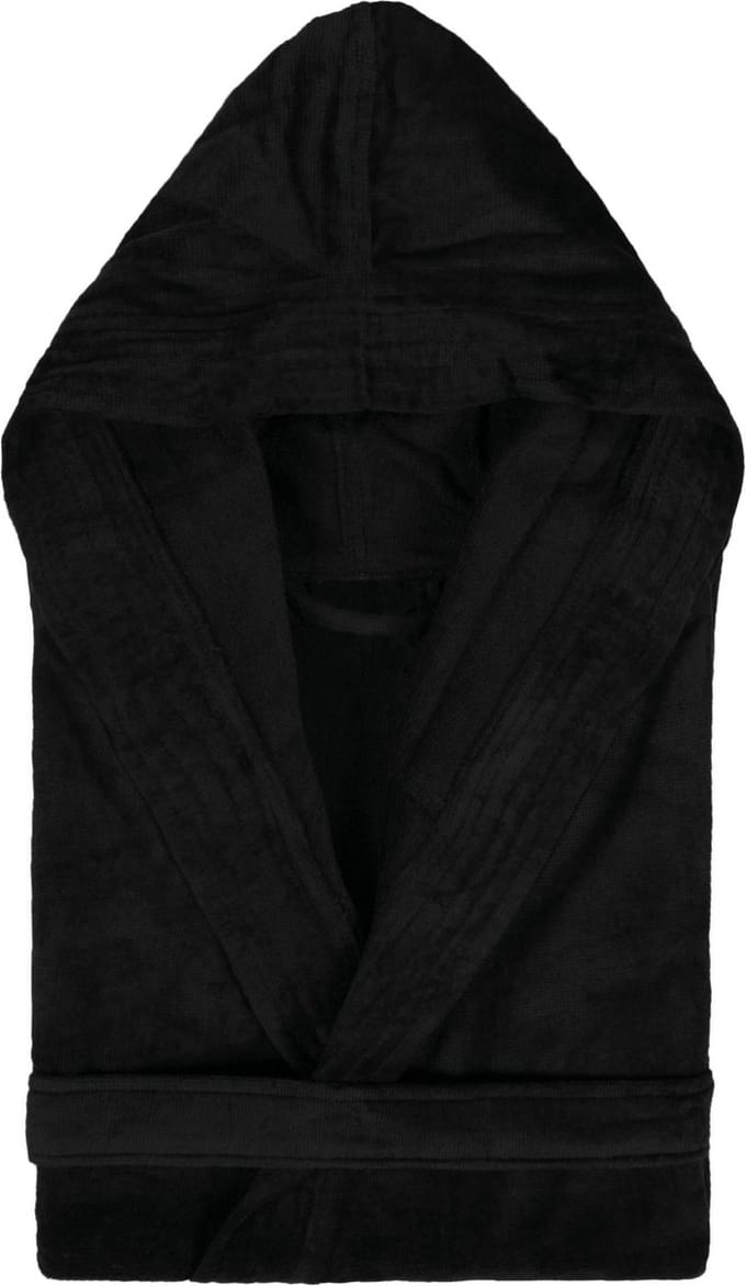 Badjas met Capuchon Uni Cool Velours Zwart col 3 maat M