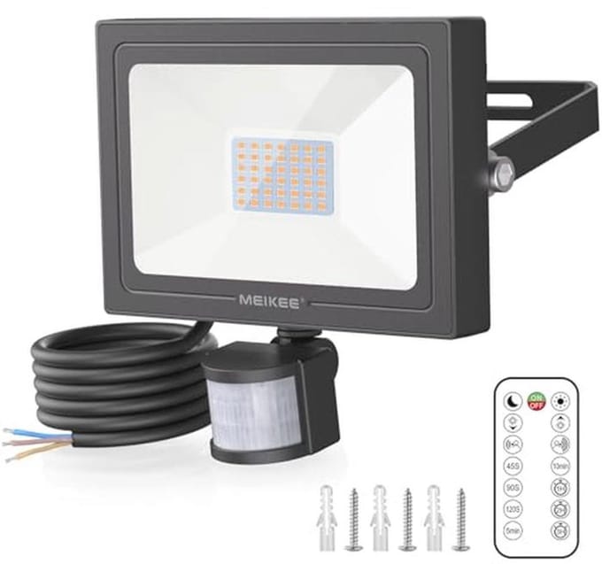 Buiten LED Schijnwerper met Bewegingssensor - 35W en Warmwit 2700K